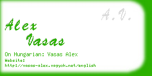 alex vasas business card